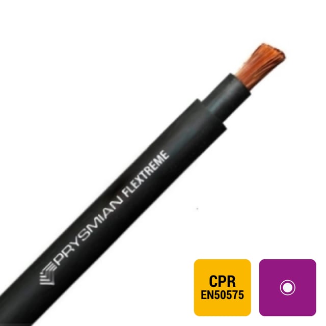 FLEXTREME - H07RN-F câble caoutchouc souple mono Prysmian 750V Eca AD8 noir 1X25mm² - RNF1X25T5 FLEXTREME - H07RN-F câble caoutchouc souple mono Prysmian 750V Eca AD8 noir 1X25mm² - RNF1X25T5