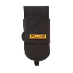Étui de ceinture en tissu noir avec fermeture velcro et logo FLUKE jaune