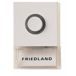 FRIEDLAND - bouton poussoir 8V illuminé blanc avec plaque signalétique et bouton noir - D723W