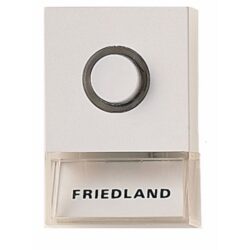 FRIEDLAND - bouton poussoir 8V illuminé blanc avec plaque signalétique et bouton noir - D723W