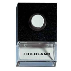 FRIEDLAND - bouton poussoir 8V illuminé noir avec plaque signalétique et bouton blanc - D723