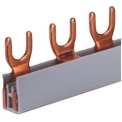 Peigne de raccordement bipolaire à fourche 10 mm² avec dents cuivre pour borniers