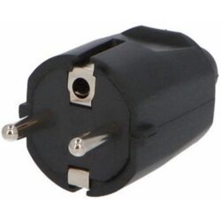 Détails visibles de Fiche mâle électrique PVC 10/16A noire IP20 pour Fiches domestiques