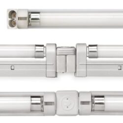 Réglette fluorescente T5 28W 230V blanche avec tubes et support central