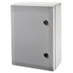 Détails visibles de Coffret polycarbonate porte grise serrure 2 points pour Armoires étanches