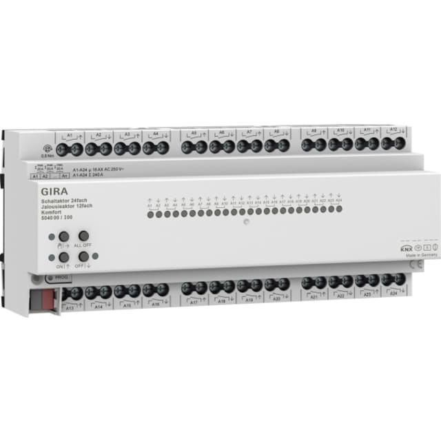 GIRA - Actionneur commutateur /store 24x/12x 16 A DIN Kmf KNX Secure - 504000 GIRA - Actionneur commutateur /store 24x/12x 16 A DIN Kmf KNX Secure - 504000