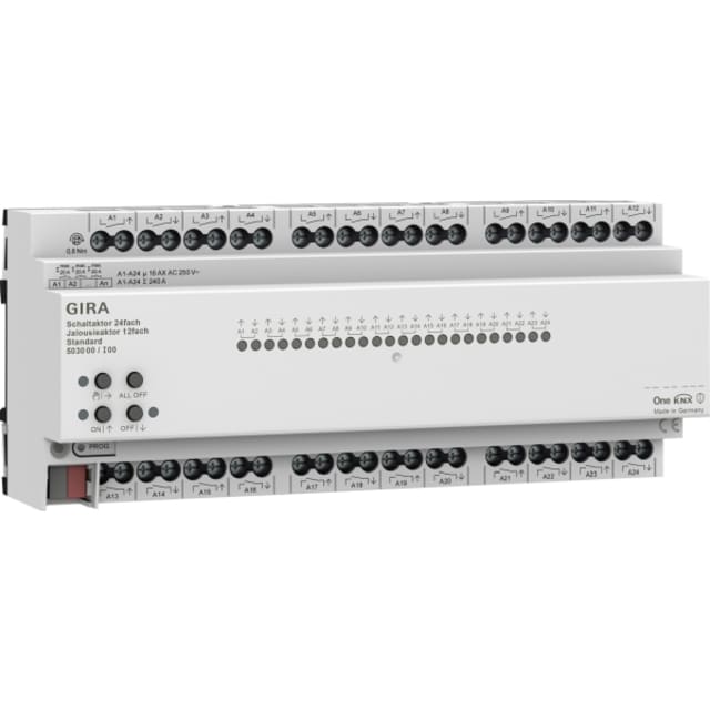 GIRA - Actionneur commutateur /store 24x/12x 16 A DIN Std KNX Secure - 503000 GIRA - Actionneur commutateur /store 24x/12x 16 A DIN Std KNX Secure - 503000