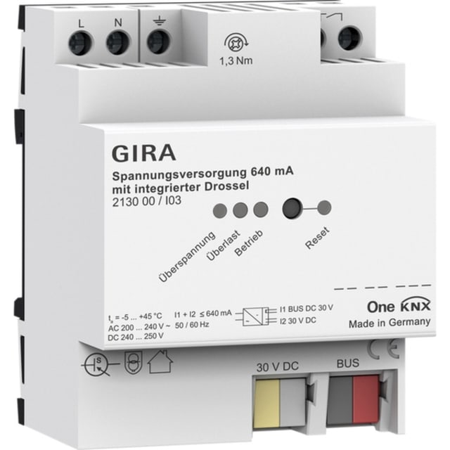 GIRA - Alimentation 640 mA bobine KNX rail DIN - 213000 GIRA - Alimentation 640 mA bobine KNX rail DIN - 213000