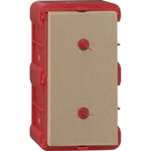 Boîte d encastrement rouge à deux postes avec fond beige pour maçonnerie