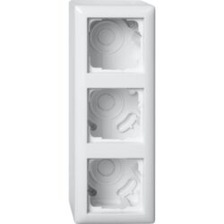 Boîtier saillie blanc 3 postes avec cadre pour appareillage Standard 55