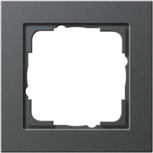 Cadre de finition carré anthracite avec ouverture centrale pour appareillage électrique