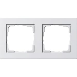 Cadre de finition double blanc pur mat pour appareillage électrique