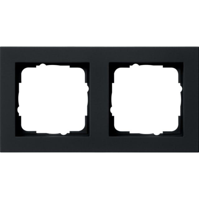 GIRA cadre finition double E2 noir mat Cadre de finition double noir mat pour deux modules rectangulaires