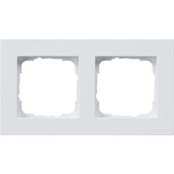 Cadre double plat E2 encastré blanc pur mat, configuration visible