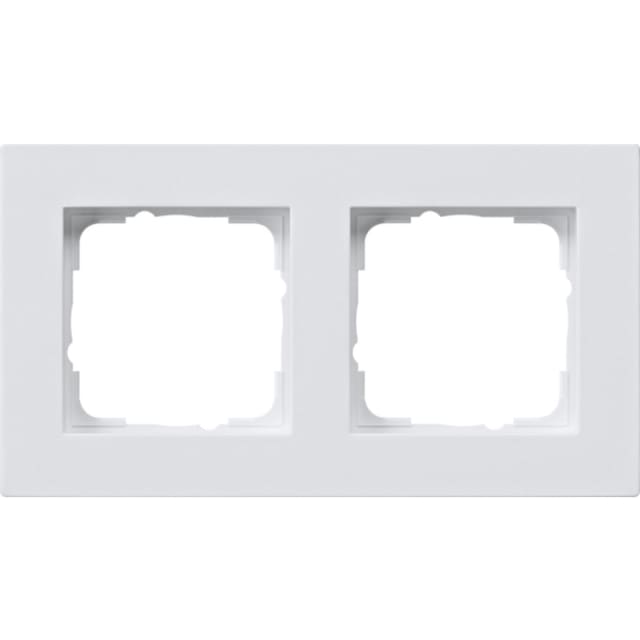 GIRA Cadre double plat E2 blanc pur mat Cadre double plat encastré blanc pur mat avec deux ouvertures rectangulaires pour plaques de finition
