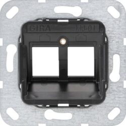 Anneau de support noir pour prise jack modulaire 2 voies avec ouverture double et repère central