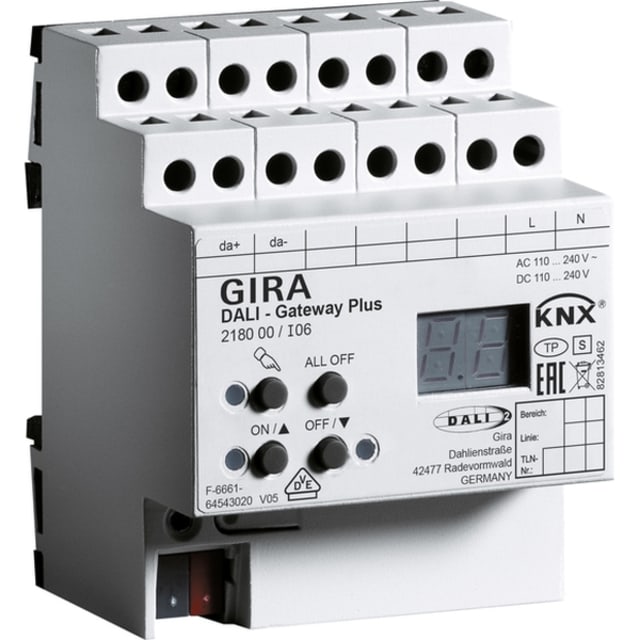 GIRA - Passerelle DALI Plus KNX rail DIN - 218000 GIRA - Passerelle DALI Plus KNX rail DIN - 218000