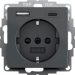 GIRA - SCHUKO SH alim USB 2x A/C S55 anthracite - 245928