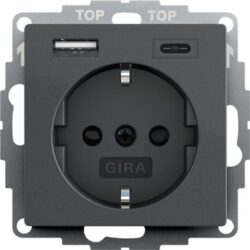 GIRA - SCHUKO SH alim USB 2x A/C S55 anthracite - 245928