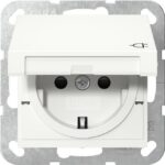 GIRA - SCHUKO clapet + SH System 55 blanc - 441403