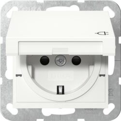 GIRA - SCHUKO clapet + SH System 55 blanc - 441403