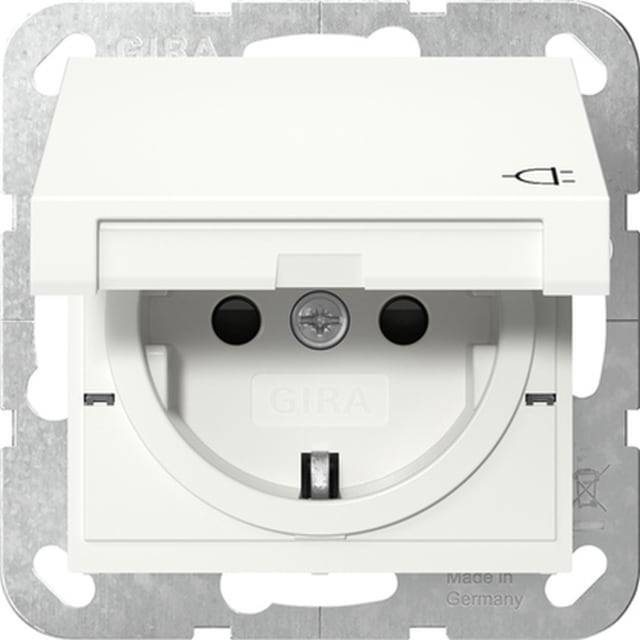GIRA - SCHUKO clapet + SH System 55 blanc - 441403 GIRA - SCHUKO clapet + SH System 55 blanc - 441403