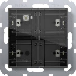 Détails visibles de Capteur tactile KNX 4 Standard double avec basculeur pour Commandes tactiles