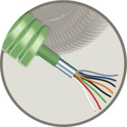 GREEN FLEX - Green Flex tube précâblé 16mm LS0H vert + alarm LS0H 8X0