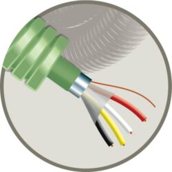 GREEN FLEX - Green Flex tube précâblé 16mm LS0H vert + câble bus EIB LS0H 2X2X0