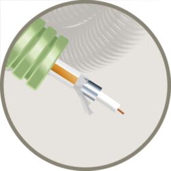 GREEN FLEX - Green Flex tube précâblé 16mm LS0H vert + coax Telenet/Voo TRI6 T500 - HFTRI6B
