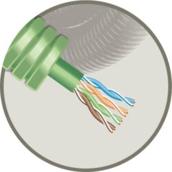 GREEN FLEX - Green Flex tube précâblé 16mm LS0H vert + data U/UTP CAT6 LS0H - HFUTP6