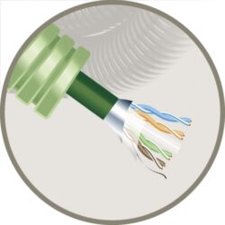 GREEN FLEX - Green Flex tube précâblé 20mm LS0H vert + data F/UTP CAT6 LS0H - HFFTP6
