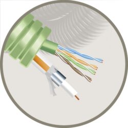 GREEN FLEX - Green Flex tube précâblé 20mm LS0H vert + data U/UTP CAT6 + coax TRI6 - HFTRI6UTP6