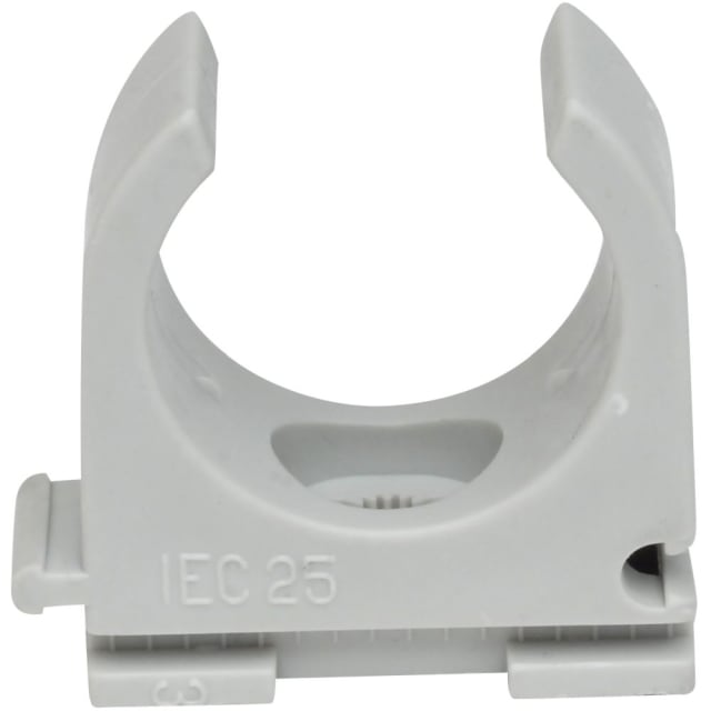 GSV Attache ressort à juxtaposer 20 mm référence 204 Collier à clip 20 mm pour tube fixation par ressort marquage IEC25 plastique gris