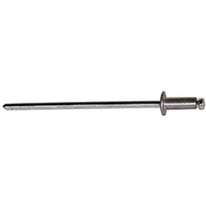 Rivet aveugle en aluminium et acier tête plate 4x12 mm corps long mandrin visible