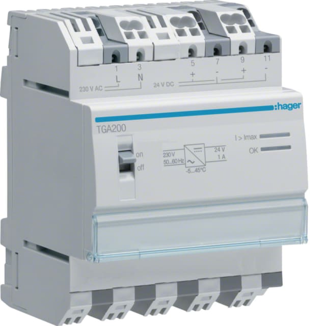HAGER - Alimentation 24 V pour serveur domovea - TGA200 HAGER - Alimentation 24 V pour serveur domovea - TGA200
