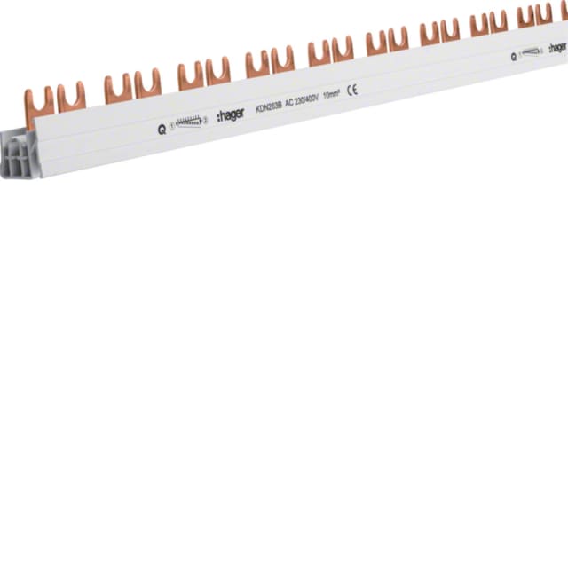 HAGER Barre de pontage KDN263B Barre de pontage 2P 63A à fourche 10 mm² pour tableaux électriques