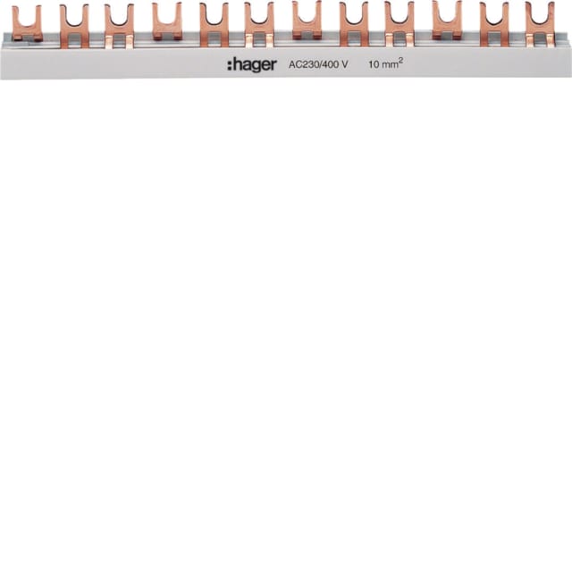 HAGER Barre de pontage tripolaire KDN363B Barre de pontage tripolaire 63A fourche 10mm² pour tableaux électriques