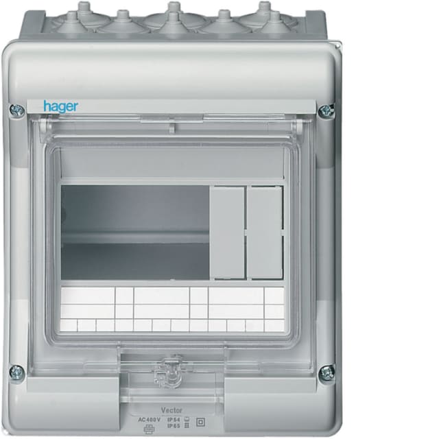 HAGER - Coffret étanche IP65 - 6 M. - VE106M HAGER - Coffret étanche IP65 - 6 M. - VE106M