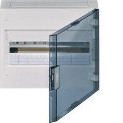 Détails visibles de Coffret électrique 18 modules porte transparente pour Coffrets encastrés