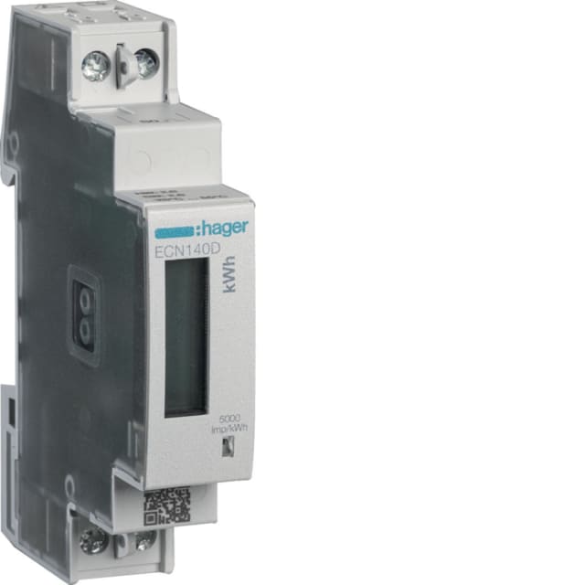 HAGER - Compteur monophasé P+N direct 40A 1M - ECN140D HAGER - Compteur monophasé P+N direct 40A 1M - ECN140D