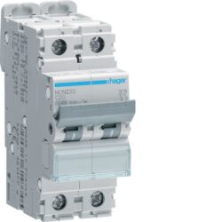 HAGER - Disjoncteur 10kA - C - 2P - 20A - 2M. - NCN220