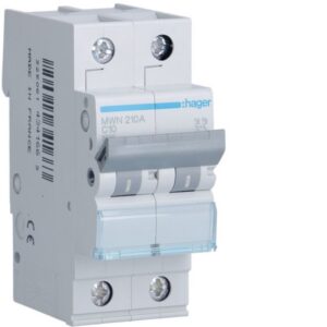 HAGER - Disjoncteur 3kA - C - 2P - 10A - 2M - MWN210A