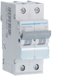 HAGER - Disjoncteur 3kA - C - 2P - 25A - 2M - MWN225A