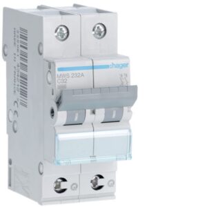HAGER - Disjoncteur 3kA - C - 2P - 32A - 2M - qc - MWS232A