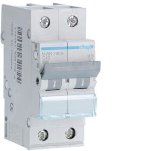 HAGER - Disjoncteur 3kA - C - 2P - 40A - 2M - MWN240A