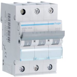 HAGER - Disjoncteur 3kA - C - 3P - 10A - 3M - MWN310A