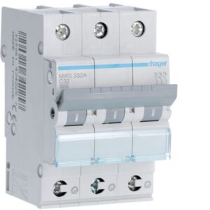 HAGER - Disjoncteur 3kA - C - 3P - 32A - 3M - qc - MWS332A