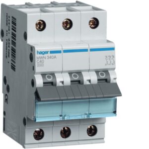 HAGER - Disjoncteur 3kA - C - 3P - 40A - 3M - MWN340A