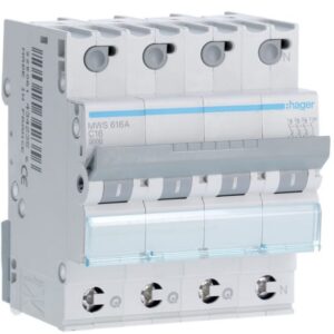 HAGER - Disjoncteur 3kA - C - 3P+N - 16A - 4M - qc - MWS616A